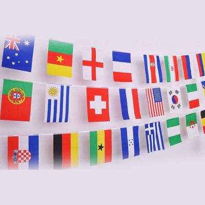 China Health care institutes wholesale silk screen printing decoration flying banner 2020 national EC 24 countries 14*20cm 24pcs per string bunting set flag for sale