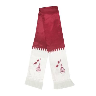 China National Days Hot Sale Prepare To Ship 2022 Customized Size Qatar Satin Scarf For World Cup for sale