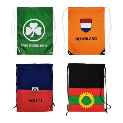 China Handled Suction String Gym Bag NO MOQ Fast Delivery High Quality Free Sample Custom 100% Polyester String Bags With Logo for sale