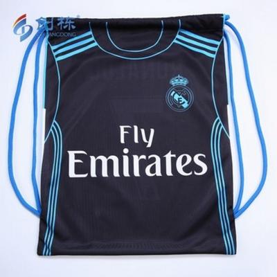 China Glass Custom Logo Reusable Football Fans Backpack , Cheap Price Polyester Wholesales Draw String Bag for sale