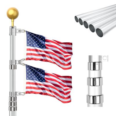 China Telescoping 16ft Height Outdoor Aluminum Flagpole Support Telescopic Flagpoles Kit for sale