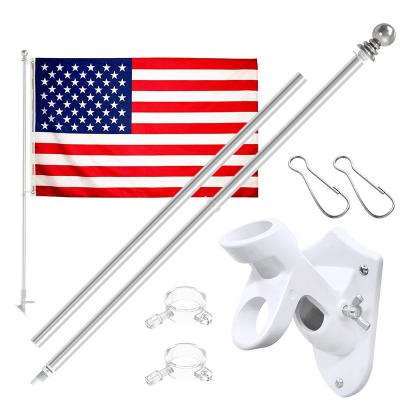 China Telescoping Wall Metal Flag Pole Stainless Steel Decor Outdoor Flag Poles With Stand for sale