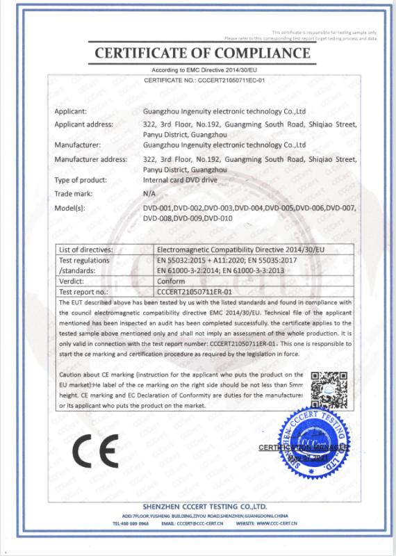 CE - Guangzhou Ingenuity Electronic Technology Co., Ltd.