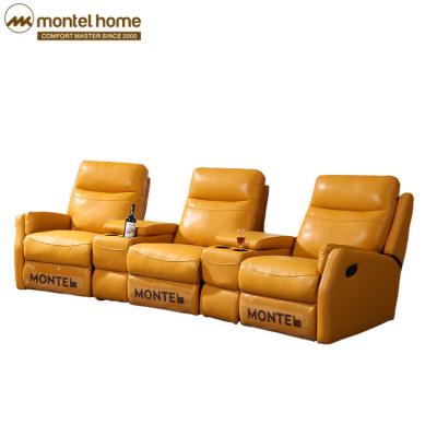 China Modern Chesterfield Sofa Set Leather Recliner Sofa 3 Electric Rotation Seats Sofa Set 3 Seater for sale