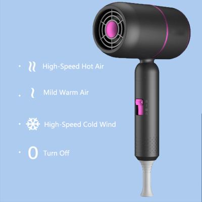 China Private Label Ionic Salon Dryers Professional Ionic Mini Travel 1600w Portable Folding Hair Dryer for sale