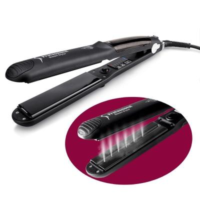 China Professional Hair Straightener Vapor Steam Hair Straightener with Argan Oil Iron Tourmaline Ceramic Steam Straightening Irons Flat for sale