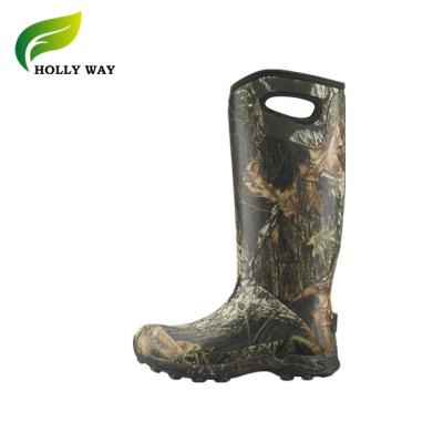 China Rubber Boots With 4mm Neoprene Lining Durable Waterproof Men Camouflage Rubber Boots For Hunting From China for sale