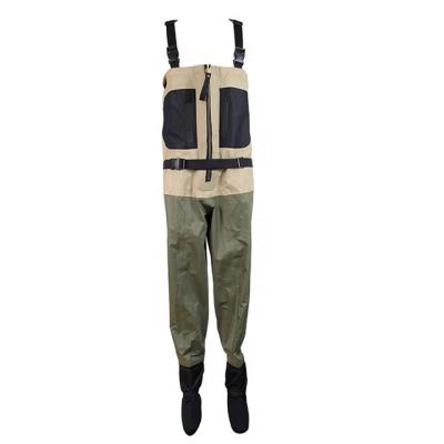 China 100% Breathable Waterproof Top Quality Chest Fly Fishing Wader With Waterproof Zipper for sale