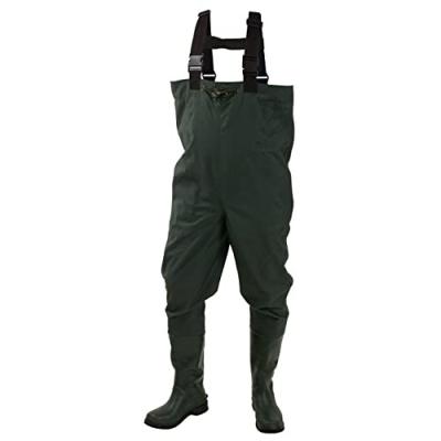 China 100% waterproof pvc girded sole waders with boots hanger for men and women for sale