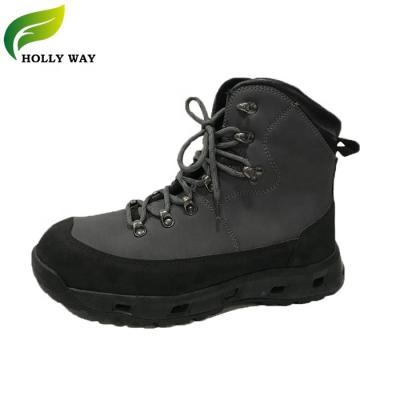 China Black Rubber Sheet On Toe And Heel Non - Slip Durable Wading Boots With Felt Sole For Fishing for sale