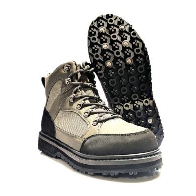 China Synthetic Leather Premium Waterproof Fly Fishing Wading Boots With Rubber Sole for sale