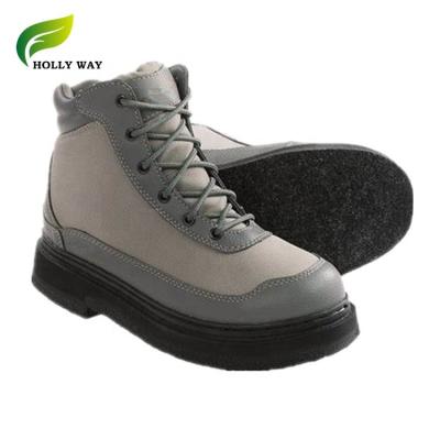 China Oxford fabric upper with PVC sheet around bottom drainage non-slip fast fly fishing wading boots with felt sole for sale