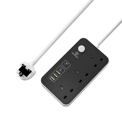 China 20w Ports USB Ports 20w PD Charger Extension Plug 3outlets Surge Protector Baby Safty Power Strip Amazon Hotsale UK Residential / Multipurpose UK Type C for sale