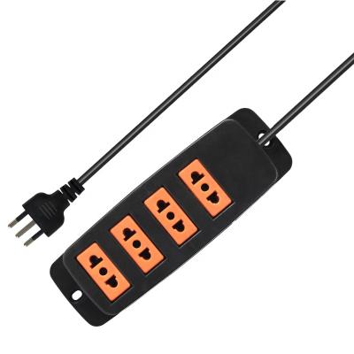 China Manufacturers Chile Italy Residential / Multipurpose Power Strip 4 Outlets 250V 3m Black Customizable Hot Sale Extension Cord Socket for sale