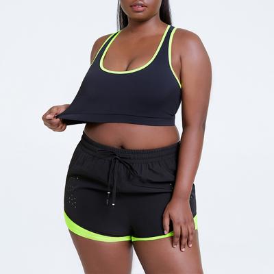 China 2021 Breathable New Summer Plus Size Yoga Clothing Suit Outdoor Running Quick-drying Breathable Plump Women Sport Set for sale