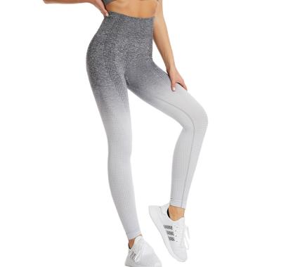 China 2021 high quality breathable gradient full length leggings two tone high waist yoga pants for sale