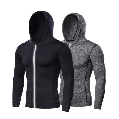 China Breathable Wholesales Custom Logo Workout Sports Quick Dry Clothing Gym Wear For Men Zipper Fitness Shirt Hoodies for sale