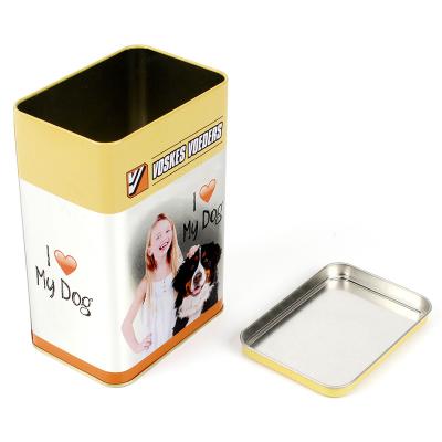 China 4C Printing/Wholesale Customized Good Price Good Quality Dog Food Tin Metal Canisters Wholesale Customized Packaging Canisters for sale