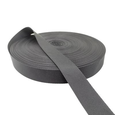 China High Tenacity Customized Polyester Nylon Single Webbing Ties 25mm/1 Inch Wholesale 100% Polyester Black Nylon Webbing for sale