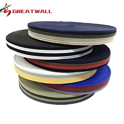 China Viable factory thick cotton webbing tie 38mm high tenacity jacquard cotton webbing cotton polyester webbing for bag handle and belt for sale