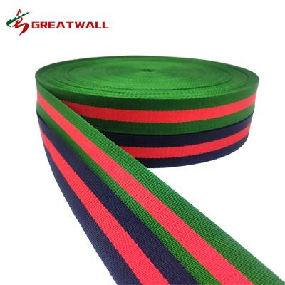 China Wholesale Hot-selling viable two color polyester webbing grade polyester stripe top webbing for sale