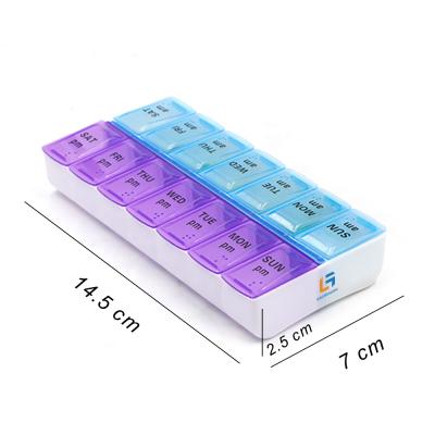 China Weekly PP AM P.M. 7 Day Pill Organizer Medicine Storage Cases for sale