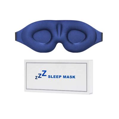 China 100% Anti-wrinkle 3D Blackout Contoured Travel Eye Mask For Adults Sleep Adjustable Strap Eyemask for sale