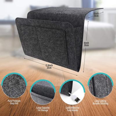 China Minimalist Phone Magazines Shelf Outdoors Book Glasses Pendant Bedside Felt Bedside Storage Organizer with Pockets for sale