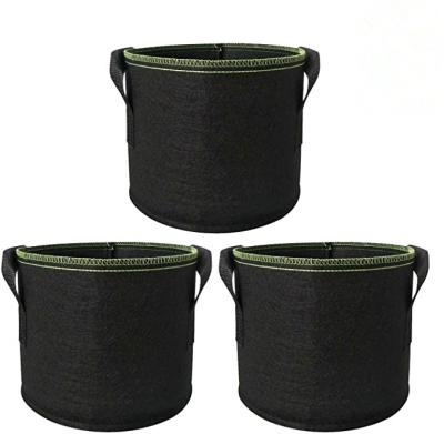 China Plant Growth 1/3/5/7/10 Gallon Garden Grow Bag Black Color Felt Plant Grow Bag Free Samples 15 Gallon Felt Plant Bag for sale