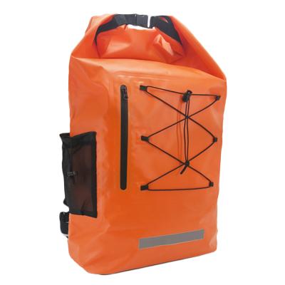 China Waterproof PVC Mountain Land Dry Bag Backpack For Swimming Customized 40L PVC Hike Dry Backpack for sale