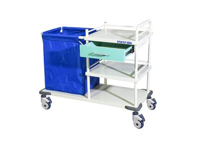 China Linen Three Shelves Medical Bio Waste Trolley easy handle for sale