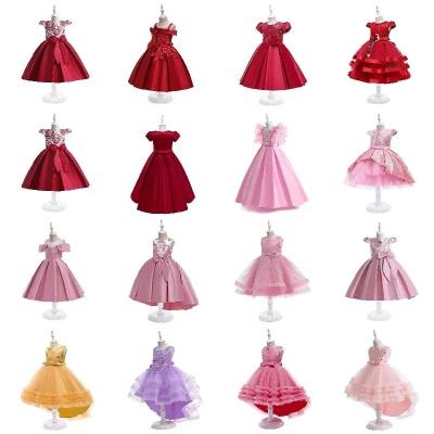 China Anti-wrinkle Made in China Girls Party Costumes Sleeveless Mesh Lace Tulle Dress Prom Bow Kids Dresses for sale