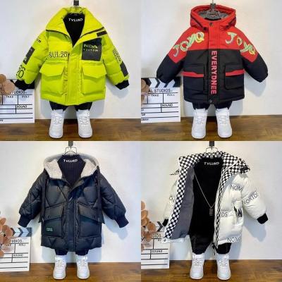 China Waterproof 2023 new children's clothing hooded cotton clothing boys and girls winter long hoodie for sale