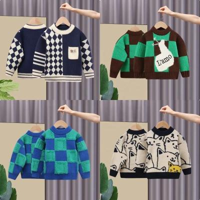 China Anti-Shrink Custom Knit Children Winter Plus Size Girls Oversized Cotton Pullover Kids Baby Sweaters for sale