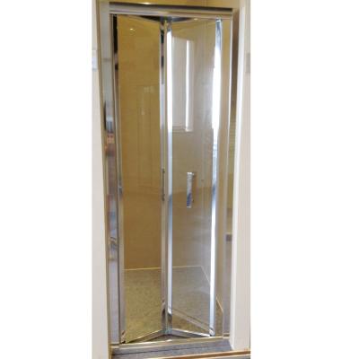 China 2019 With Frame Japan Style Single Use Aluminum Frame Shower Screen Bifold Folding Glass Door for sale