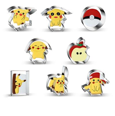 China Viable Stainless Steel Cookie Cutter Mold Biscuit Bakeware Cake Tools Cartoon Pikachu Cookie Cutter Tools for sale