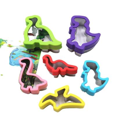 China New Hot Selling Stocked DIY Mold Sandwich Mold Baking Dinosaur 6 Pieces Set Frosting Cookie Making Mold for sale