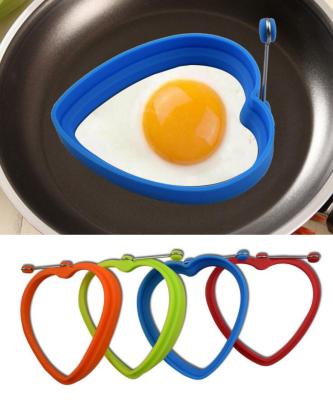 China 1 Piece Egg Shape Pancake Heart Non-Stick Omelet Maker Viable Silicone Mold Frying Mold For Kitchen Cooking Mold for sale