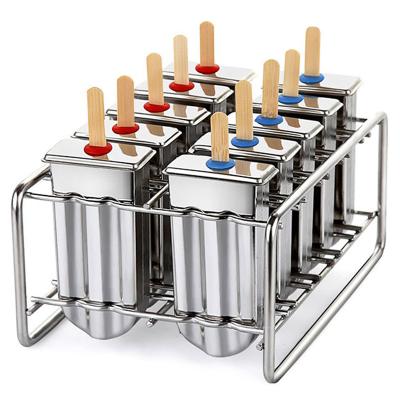 China Sustainable Stainless Steel Popsicle Mold Stand Ice Lolly Mold Homemade Ice Cream Mold with Ice Cream Tools for sale