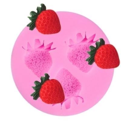 China Strawberry Stocked Form DIY Silicone Mold Fondant Chocolate Cake Mold Chocolate Baking Mold for sale