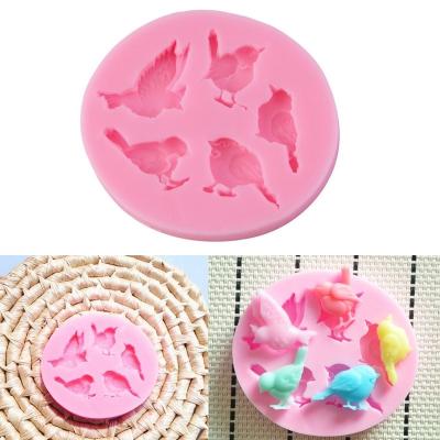 China Stocked DIY Mold 3D Birds Silicone Chocolate Fondant Cake Candle Soap Molds Molds for sale