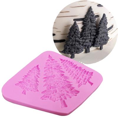 China Stocked Sheet Fondant Mold Cake Silicone Mold Christmas Tree Chocolate Mold DIY Cake Decorating Tools for sale