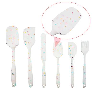 China 6PCS Food Grade Viable Silicone Non-Stick Butter Baking Spatula Set Cookie Pastry Scraper Brush Cake Tool Kitchen Baking Mixing Tools for sale