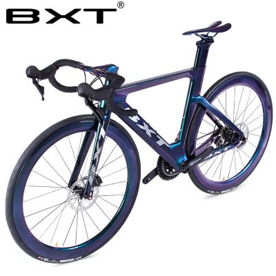 China Racing 2019 HOT Sale 49/51/54 cm Complete Carbon Road Bike Frame Disc Brake Chameleon Paint Road Bike for sale