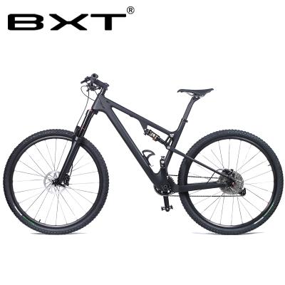 China New carbon fiber mountain bike frame 29er carbon fiber MTB bicycle suspension full bike 1*11 speed free shipping for sale