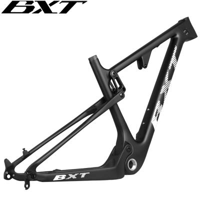 China 29er Full Mountain Bikes Carbon Suspension Mtb Frame T1000 Carbon Fiber Mountain Bike Frame Shock Bicycle Frame for sale