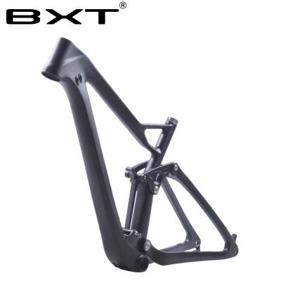 China Mountain Bikes new 29 full BXT suspension MTB bicycle carbon frame 29er/27.5er plus suspension frame 148*12 mountain bike frameset for sale