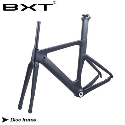 China Road Bikes New BXT Carbon Disc Brakes Road Bike Frame Di2 Carbon Fiber BSA Road Frame Fit Carbon 700C*28C/30C 140mm Disc Brake for sale