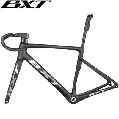 China Road bikes 12*142mm carbon road racing bike frameset 700c road bike frame disc brake carbon bicycle frames with all cable in for sale