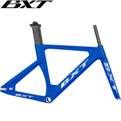 China Road Bikes BXT Full Carbon Track Frame Road Frames Fixed Gear Bike Frameset Fork Seat Post for sale